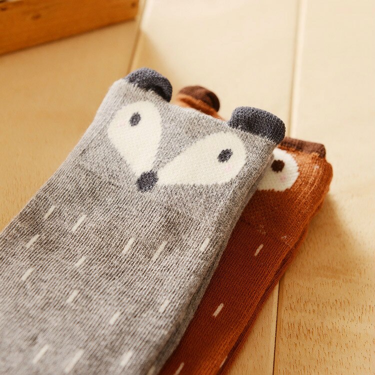 Baby Socks Unisex Lovely Cute Cartoon Fox Kids Knee Girl Boy Baby Toddler Socks Animal Infant Soft Cotton Socks Newborn Socks