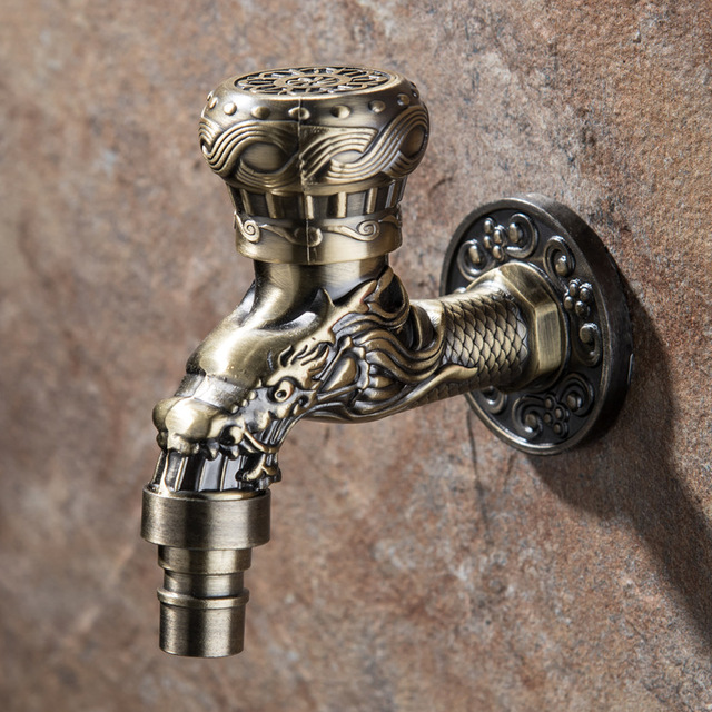 Antique Faucet Zinc Alloy Laundry Wall Mount Washing Machine Kitchen Faucet Garden Outdoor Nozzle for faucet Bathroom faucet: 7