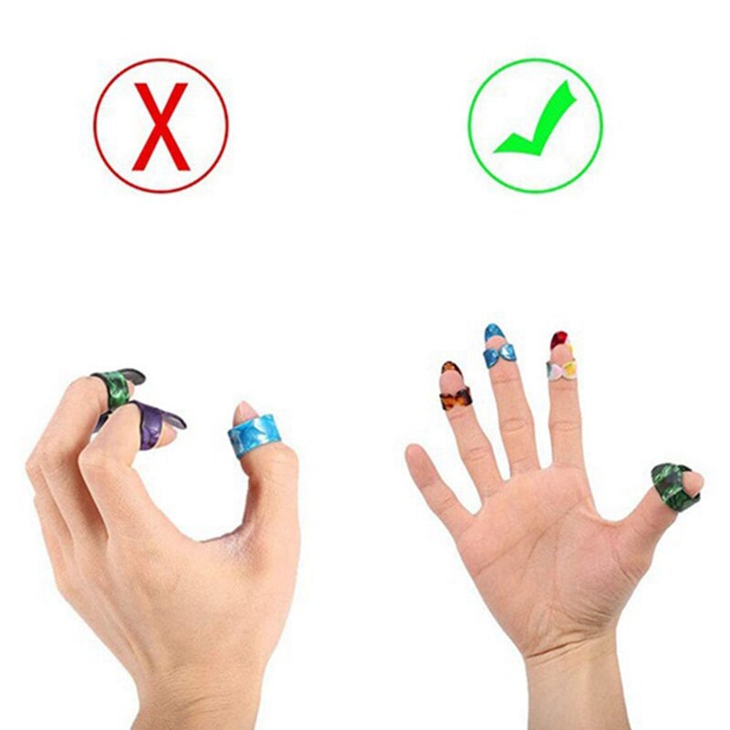 -gitaaraccessoireset bevat 35 gitaarplectrums, ,10 duimplectrums, , 5 metalen vingerplectrums, , 5 vingerbeschermers en opbergdoos