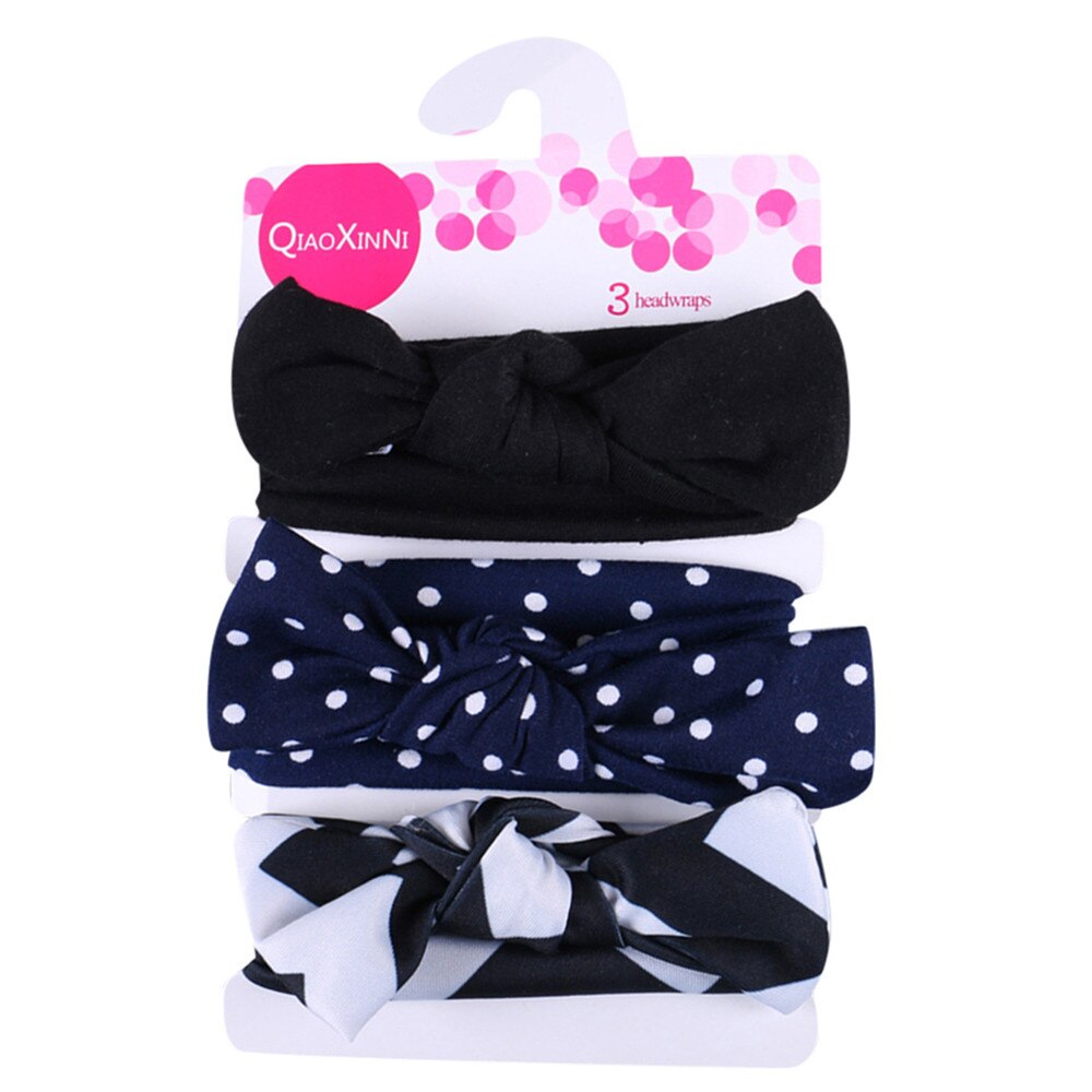 Baby pannband 3 st barn blommigt pannband flickor baby elastisk pilbåge tillbehör hårband set baby hår accessoarer: E