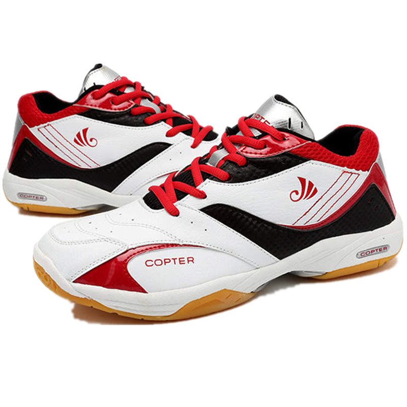Squash skor badmintonskor plus size utomhus antisladd andas herr kvinnor baseball skor: Röd / 44