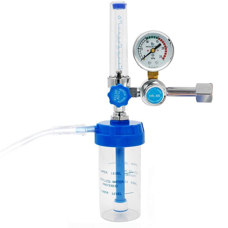 Oxygen Flow Meter Oxygen Flowmeter Pressure Gauge Oxygen Pressure Valve Regulator 0-10L/Min G5/8: Default Title