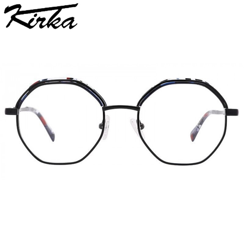 Kirka Runde Brille Rahmen handgefertigt Brillen Männer Jahrgang Frau Metall Gläser Computer Optik Frauen Photochrome Brillen Rahmen: MW6004 C1