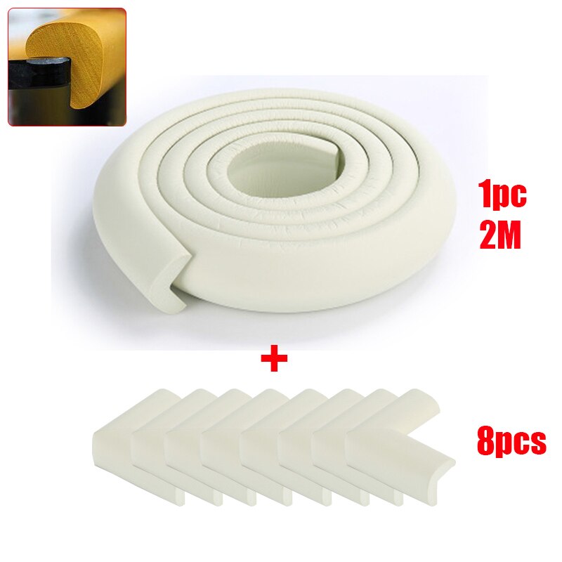 2M de protección de la infancia equipo bebé de seguridad para niños muebles ángulo Protector para Borde de esquina en forma de U de vidrio de de cintas: L corner set white