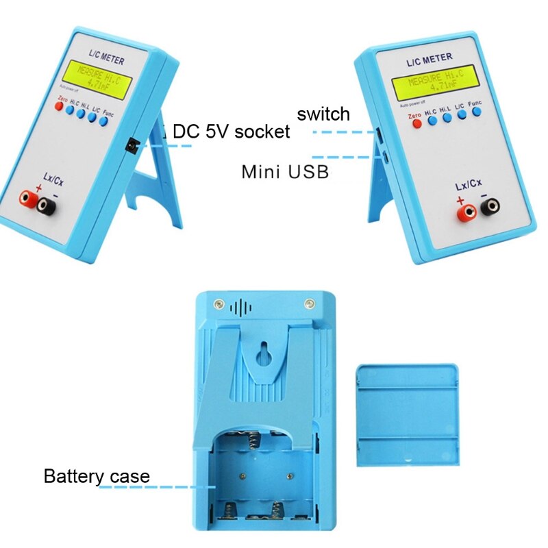 Medidor de inductancia de capacitancia, pantalla Digital LCD de mano LC-200A, medidor LC de 0.1pF-100mF 1uH-100H