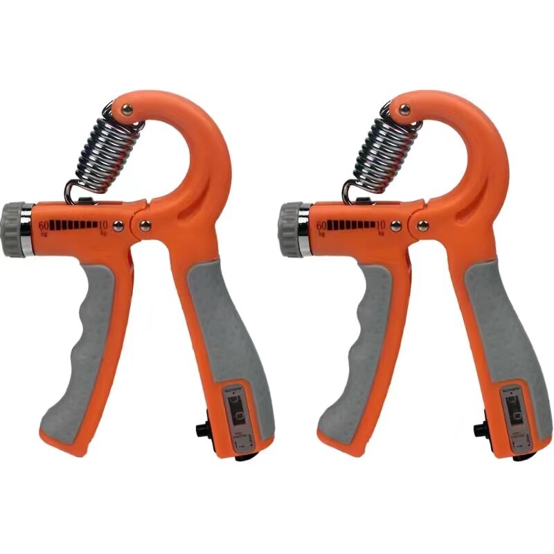 Hand Grip Set Adjustable Finger Strengthener with Counting Function Hand Grips Strengthener Hand Exerciser Grip Strengthener: Orange - 2 PCS