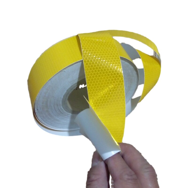 5cm*1M Self-adhesive High Visibility Night Fluorescent Reflective Warning Tape Road Construction Site Van Car Traffic Sign