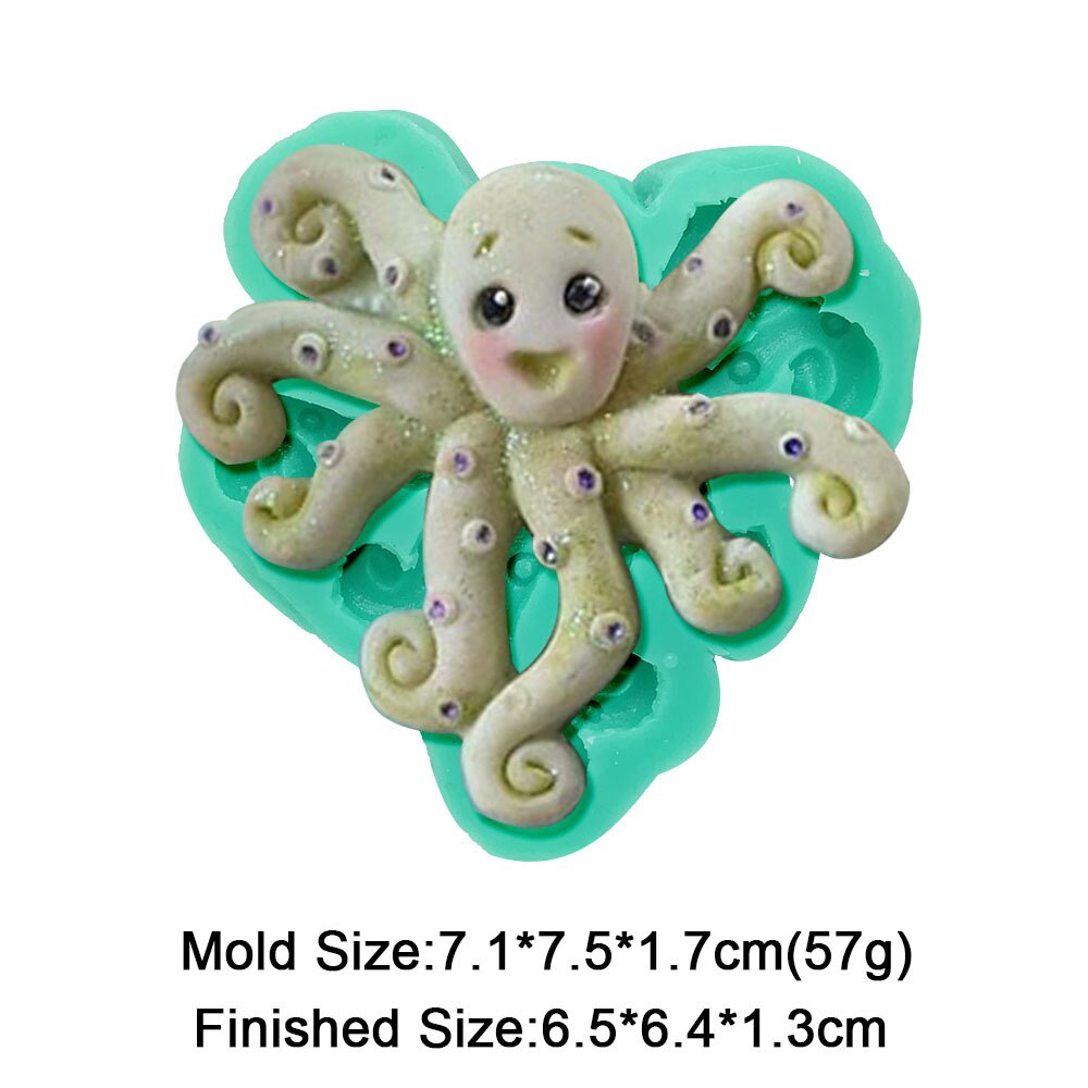 Moule sirène en Silicone pour décoration de gâteau Fondant, dessin animé, filles, Cupcake au chocolat, forme en Silicone pour outils en argile polymère, étoile de mer: F0935ZY