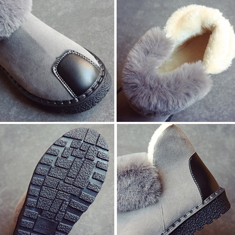 femmes bottes d'hiver fourrure de renard naturel bottes de neige femme de en cuir de vache véritable cheville noir marron botte