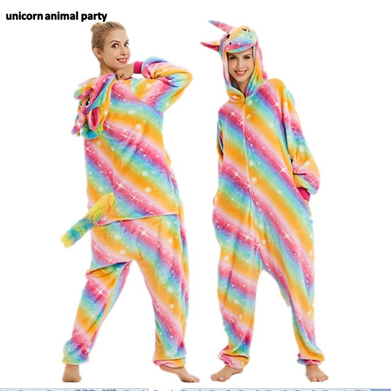 Kigurumi Onesies Cosplay Colored unicorns halloween Christmas Party Pyjamas costumes carnival costume hoodies: Beige / XL