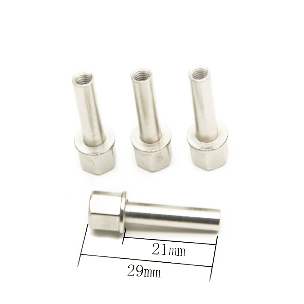 Yeahrun 4 Stks/set Metalen Moeren Voor 1/10 Rc Auto 12Mm Wiel Hub Hex Drive Adapter Extension 15Mm/20Mm/25Mm