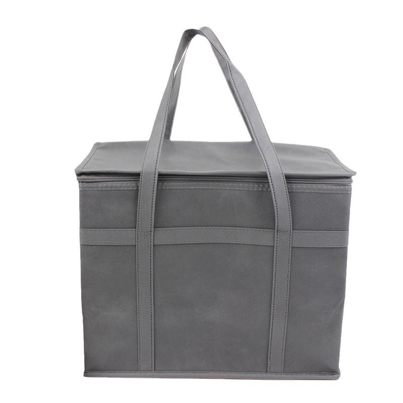 Large Capacity Insulated Grocery Bags Foldable Reusable Soft Cooler Bag Lightweight Cold Takeout Food Bag: WHITE