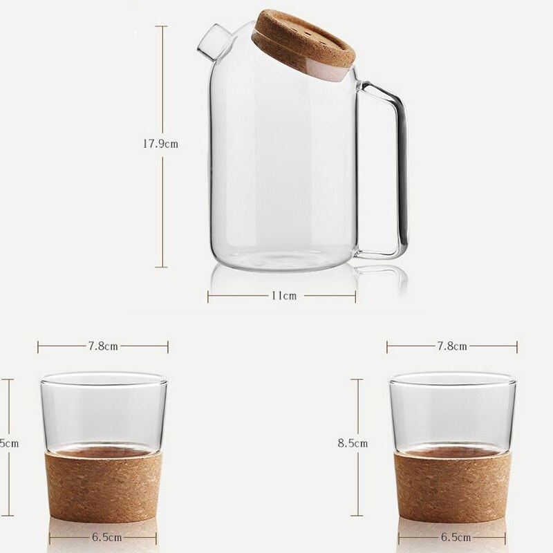 Glas vandkande kande kande karaffel til juice kork prop stor kapacitet varmebestandig kold elkedel husholdnings boble tekande sæt