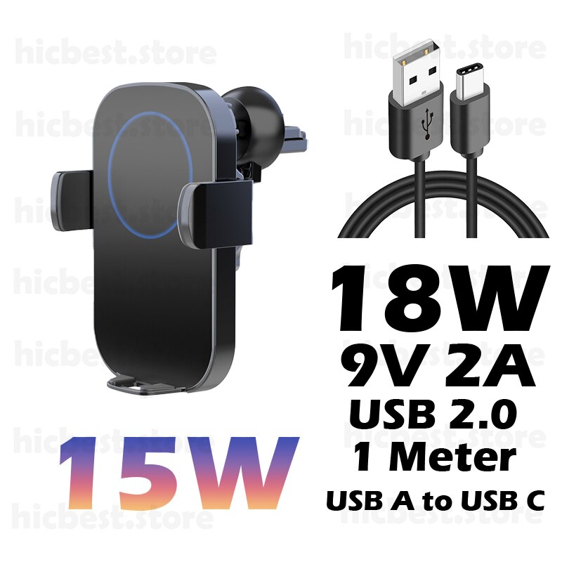 15W Qi Draadloze Oplader Auto Telefoon Houder Voor Samsung S21 S20 Ultra S10 S9 Inductie Oplader Auto Mount Voor iphone 12 11 Pro Max 8: 2