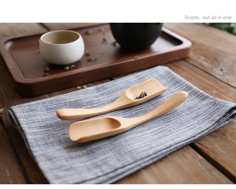 Cuchara de madera para té, pala para ceremonia del té de Kung Fu, seis partes para caballeros, accesorios para té hechos a mano, herramientas de té clásicas