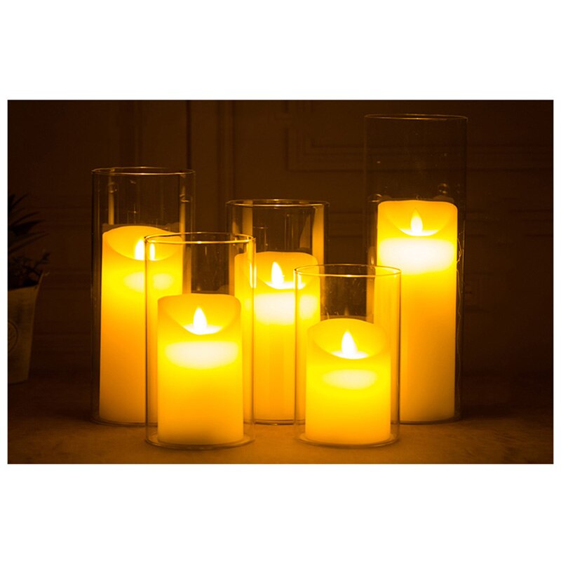 Flameless Candles Ivory Dripless Pillars Include Realistic Dancing LED Flames and 10-Key Remote Control Timer Function