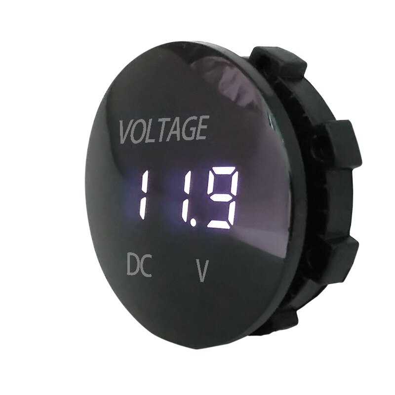 Redondo impermeable Auto barco coche motocicleta DC5V-48V Panel LED Mini Digital voltímetro de voltaje probador Monitor pantalla voltímetro