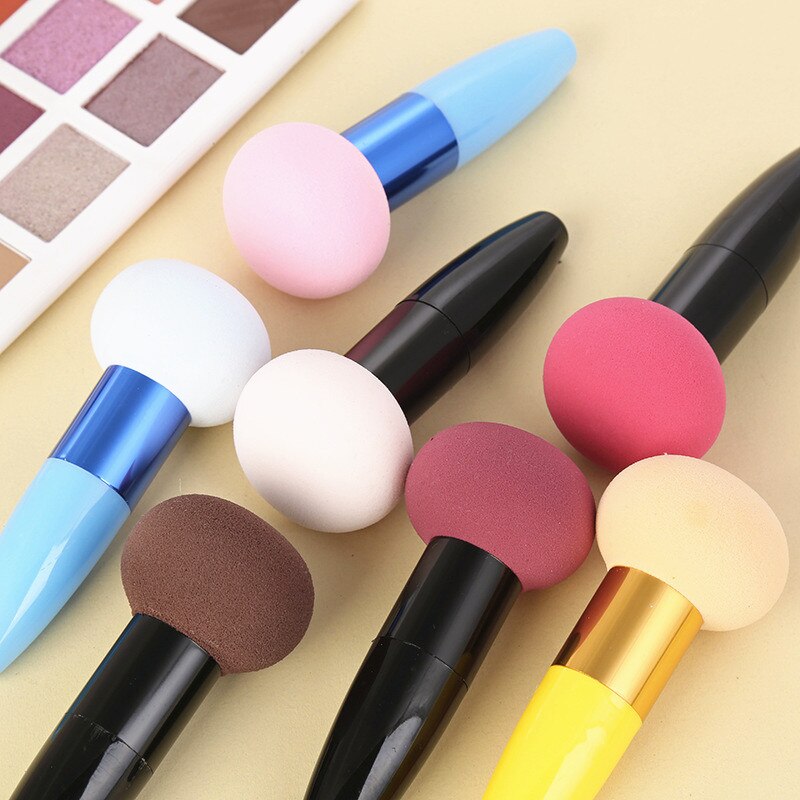 Portable Candy Color Handed Beauty Sponges Foundation Sponge Handle Makeup Puff Cosmetic Sponge Face Make Up Powder Puff Tool