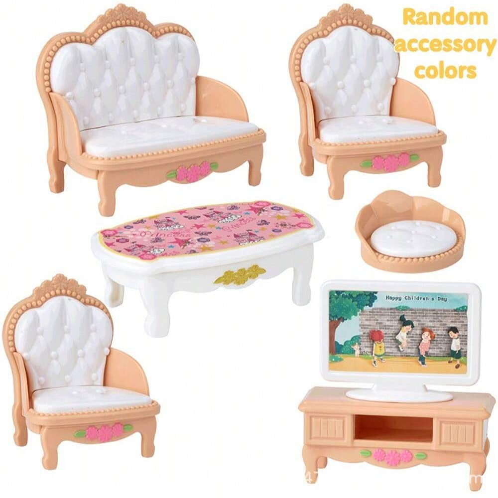 Ensemble de meubles miniatures 1:12 pour maison de poupée, chambre à coucher, salon, cuisine, accessoires de salle de bain, de parfait: Black