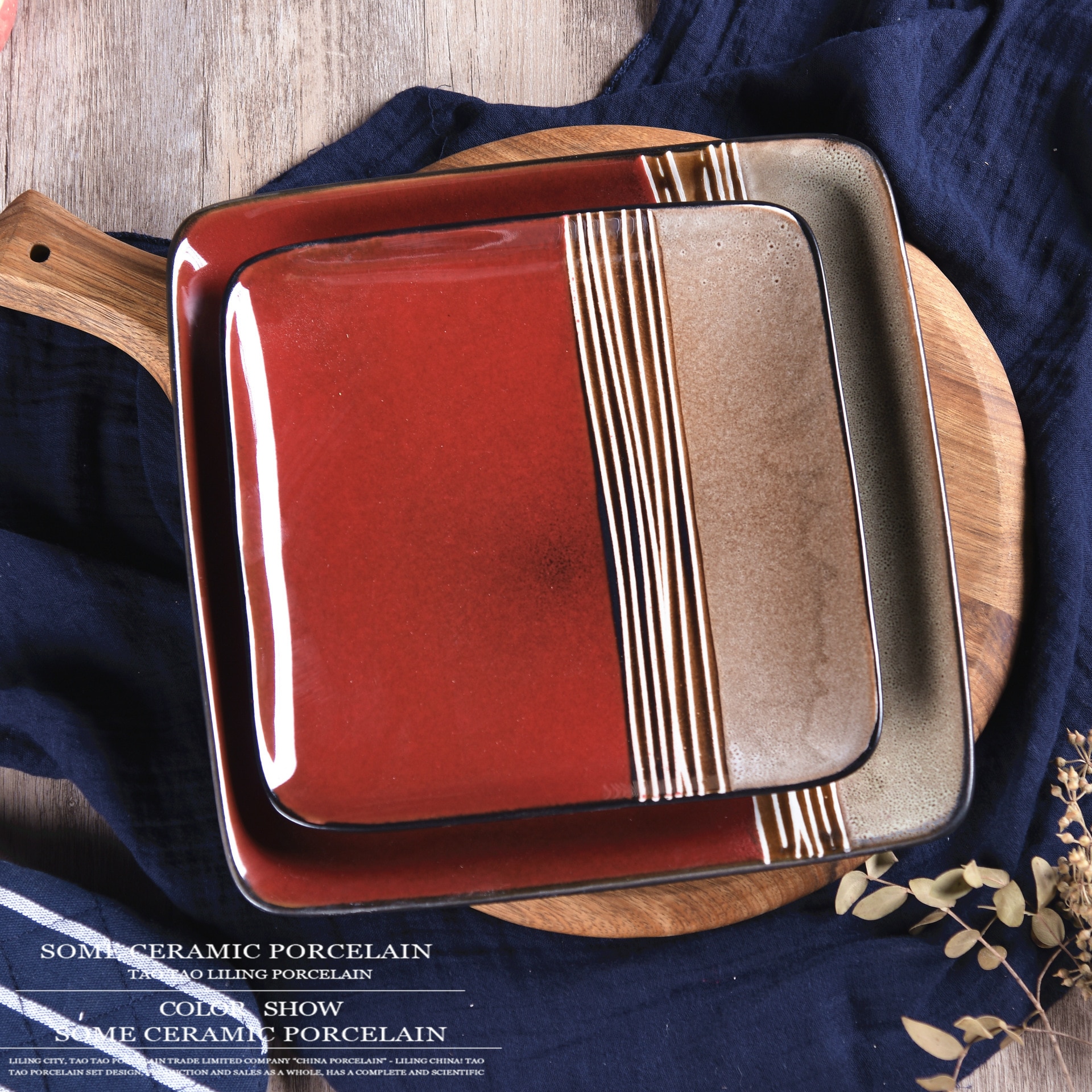 Restaurant Diner Plaat Servies Keramische Opslag Lade Westerse Ontbijt Vierkante Taart Plaat Dessert Decoratie Servies