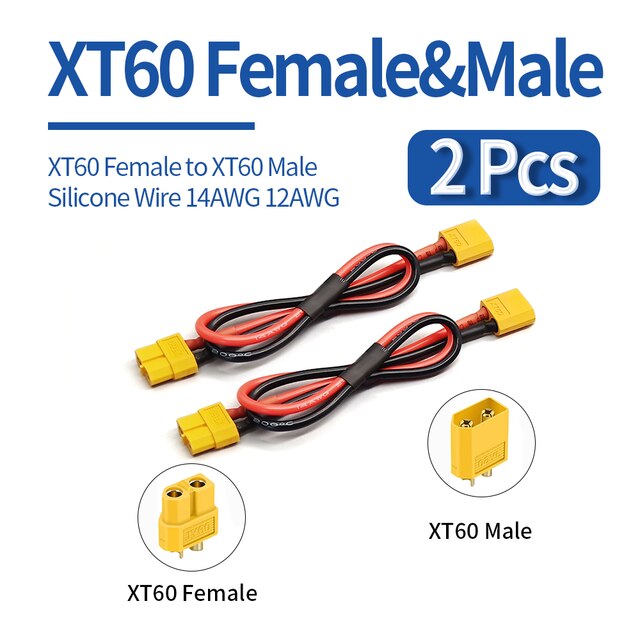 E-Bike Cable Adapter PP30/XT60/ Bullet Ebike Battery Cable Connector for Electric Bike Mountain Bike Accessories: XT60 2pcs