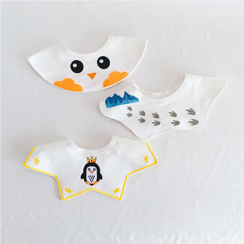 3 Stuks/partij Baby Baby Boy Meisjes Slabbetjes Katoen Kerst Sterren Speeksel Handdoeken Zacht Stitchwork Verstelbare Voeden Burp Doeken 0-24M: 003