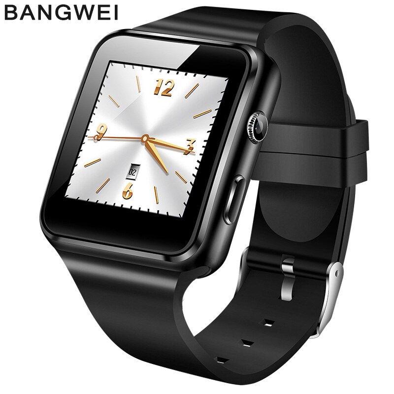 nouvelles femmes hommes montre intelligente avec caméra LED couleur écran tactile soutien SIM TF carte Bluetooth montre intelligente Sport podomètre + boîte: black