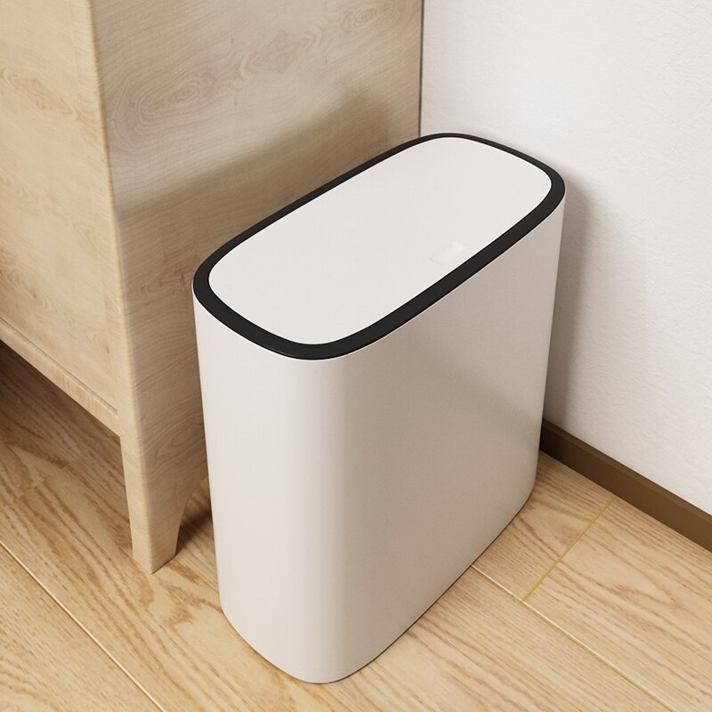 12L Trash Can Rectangle Plastic Push Trash Cans Large-size Garbage Can Household Waste Storage Bins For Kitchen Bathroom Bustbin: 10L no storage box