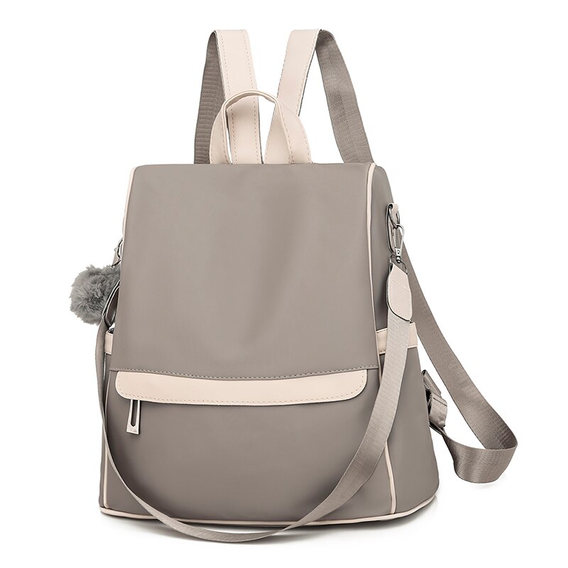 anti-theft women backpack female rucksack oxford fabric girls school backpack Korea style backpack mochila feminina: light gray