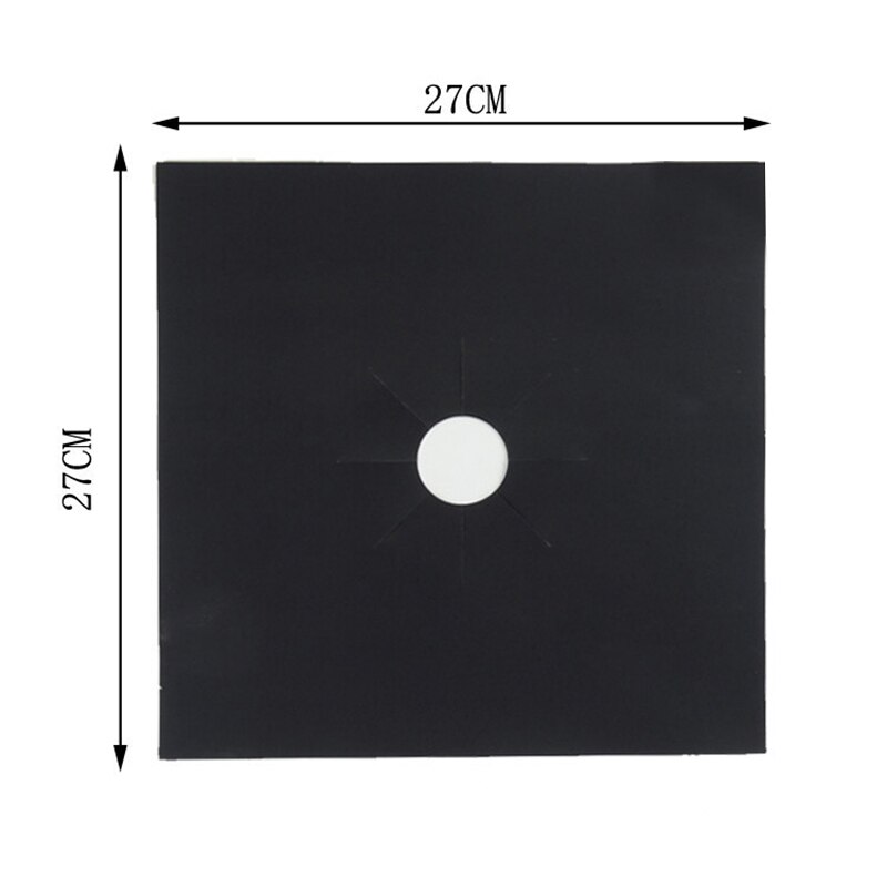 1/2/4Pcs/Set Reusable Gas Cover Stove Burner Mat Anti-fouling Oil Protector Pad Liner Kitchen Cleaning Tools Gas Stove Protector: 1pcs black