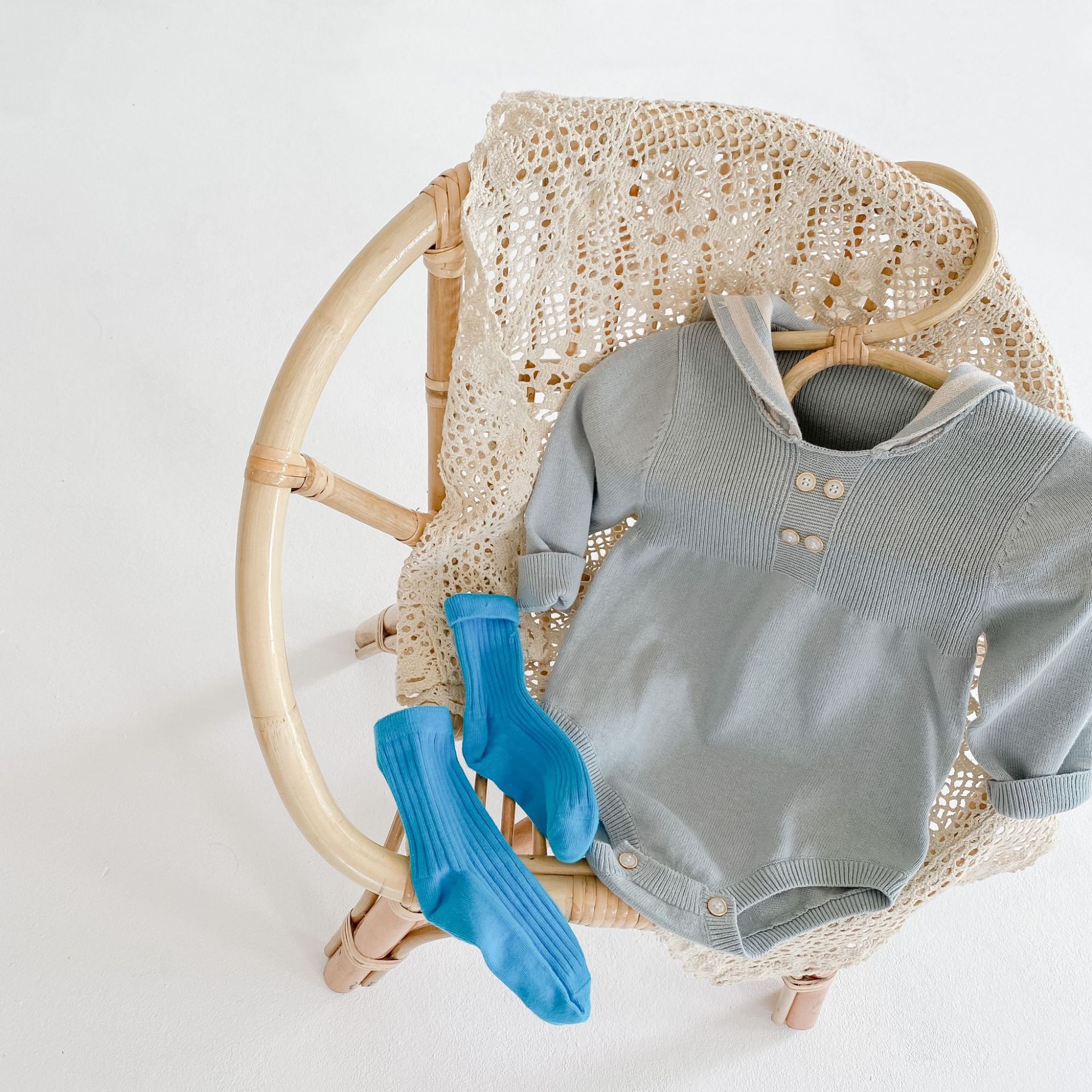 Herfst Baby Jongens Kleding Baby Meisje Gebreide Bodysuit Marine Kraag Baby Kleding Puur Katoen Lange Mouw Peuter Jumpsuit: C005blue / 12m