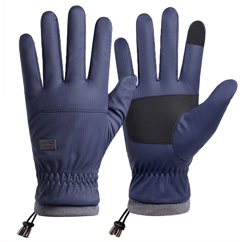 2020 novo à prova dwaterproof água manter quente luvas de esqui inverno mais veludo espessamento luvas de neve dos homens dedos tela toque equipamento de esqui: blue