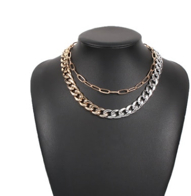 WG 17 Style Retro Multilayer Chain Element Clavicle Chain Choker Necklace Personality Thick Statement Necklace Pendnats: 8140