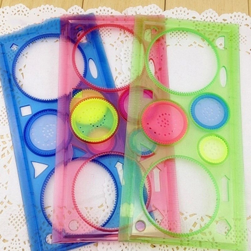 Schilderen Multifunctionele Interessante Puzzel Spirograph Kinderen Tekening Plastic Heerser Kan Verbeteren Start Werkvermogen