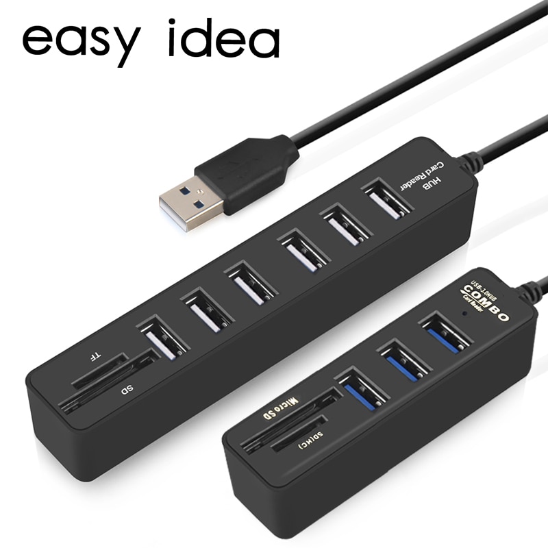Mini USB Hub 2.0 Multi USB 2.0 Hub USB Splitter 3/6 Port Hub With TF SD Card Reader 6 Port 2.0 Hab Adapter For PC Accessories
