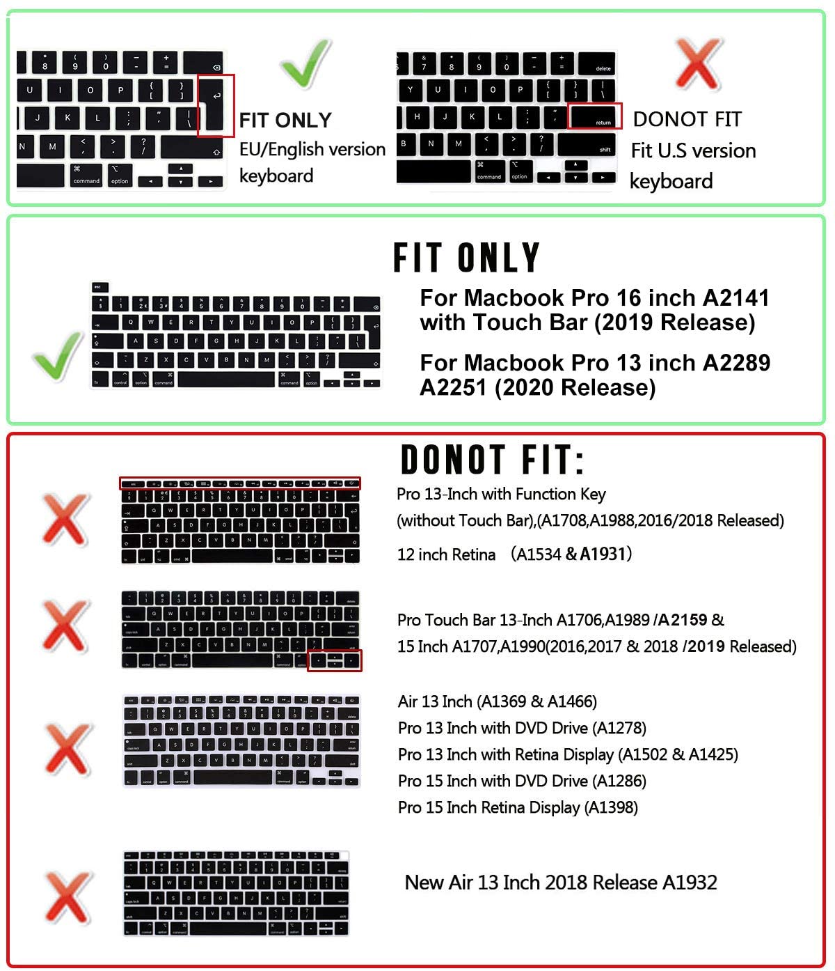 Housse de clavier arabe pour MacBook Pro13 A2289 A2251 M1 A2338 protecteur d'ordinateur portable en Silicone