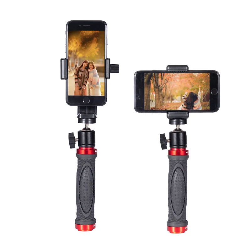 Handheld Stabiele Selfie Stick Stand Live-uitzending Snelle Hand Dual Machine Positie Clip Hoofd Accessoire Universele Foto Nemen Naar