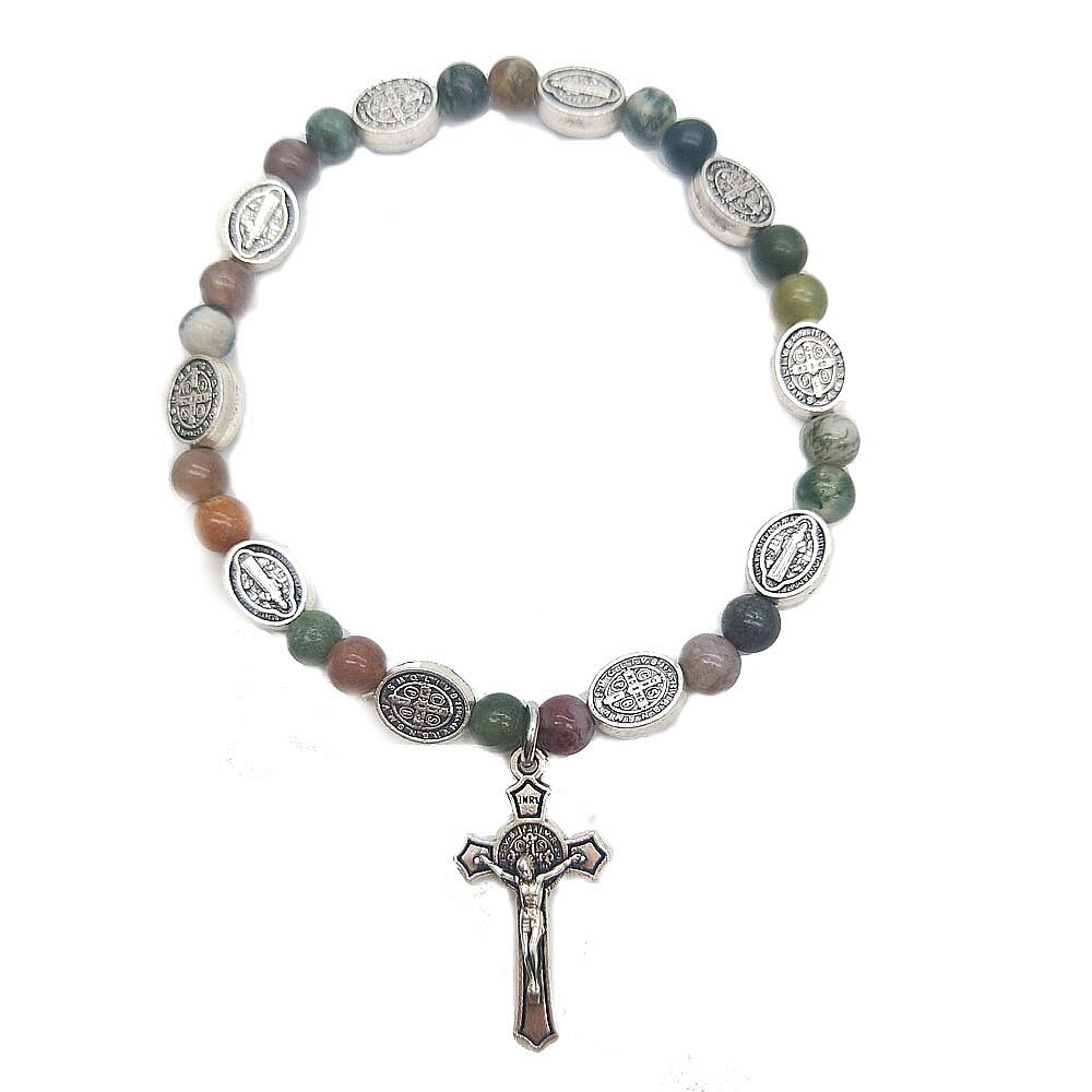 Komi nueva Metal Rosario Católico cuentas Cruz colgante pulsera para mujeres joyería brazaletes religiosos