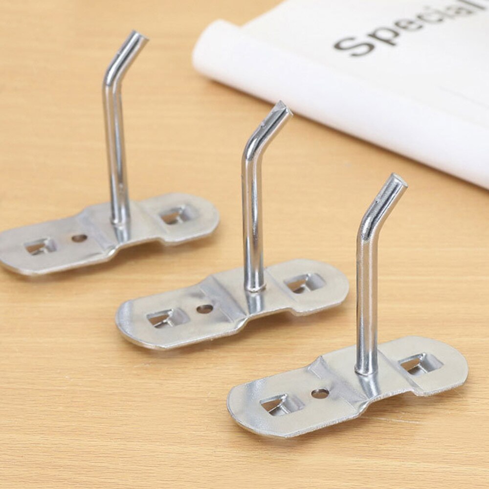 10Pcs Tool Opknoping Haak Metalen Display Rack Metal Winkel Goederen Plank Haken Verdikking Vierkante Gat Plaat Tool Haken Huishoudelijke keuk