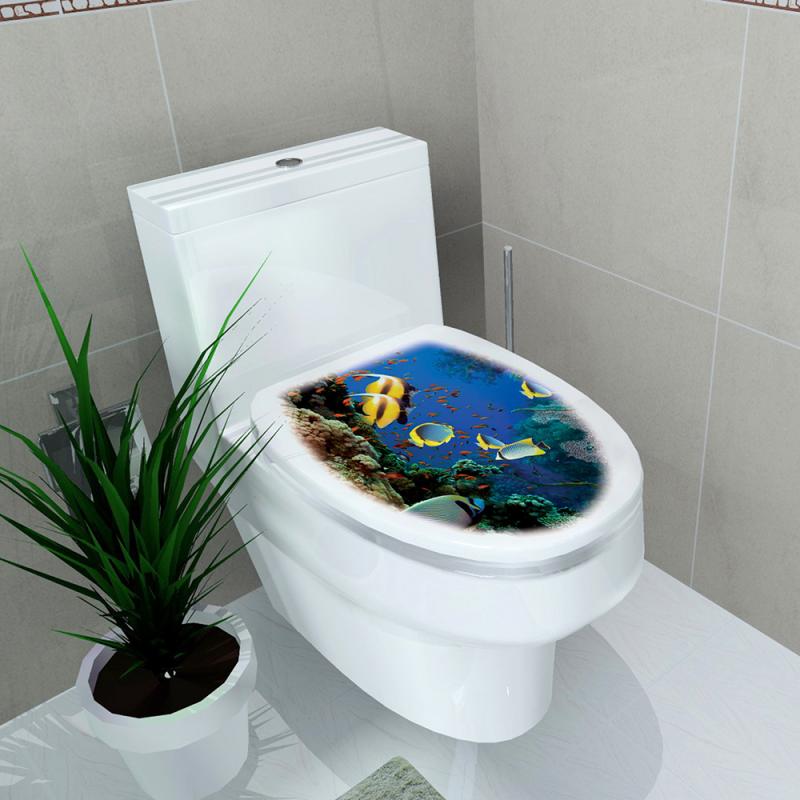 3D Wc Sticker Wc Voetstuk Pan Cover Sticker Commode Sticker Wc Kruk Badkamer Home Decor 3D Gedrukt Bloem View: 05