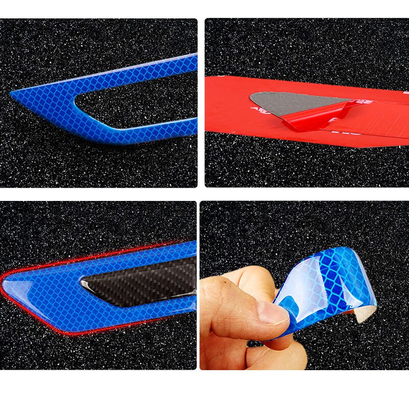2Pcs/Set Car Reflective Safety Warning Strip Tape Car Bumper Reflective Strips Secure Reflector Stickers Decals