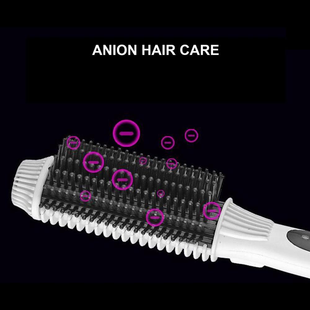 Plancha de pelo giratoria de calentamiento rápido, cepillo eléctrico recto de pelo portátil, peine de peinado instantáneo, rizador y alisado