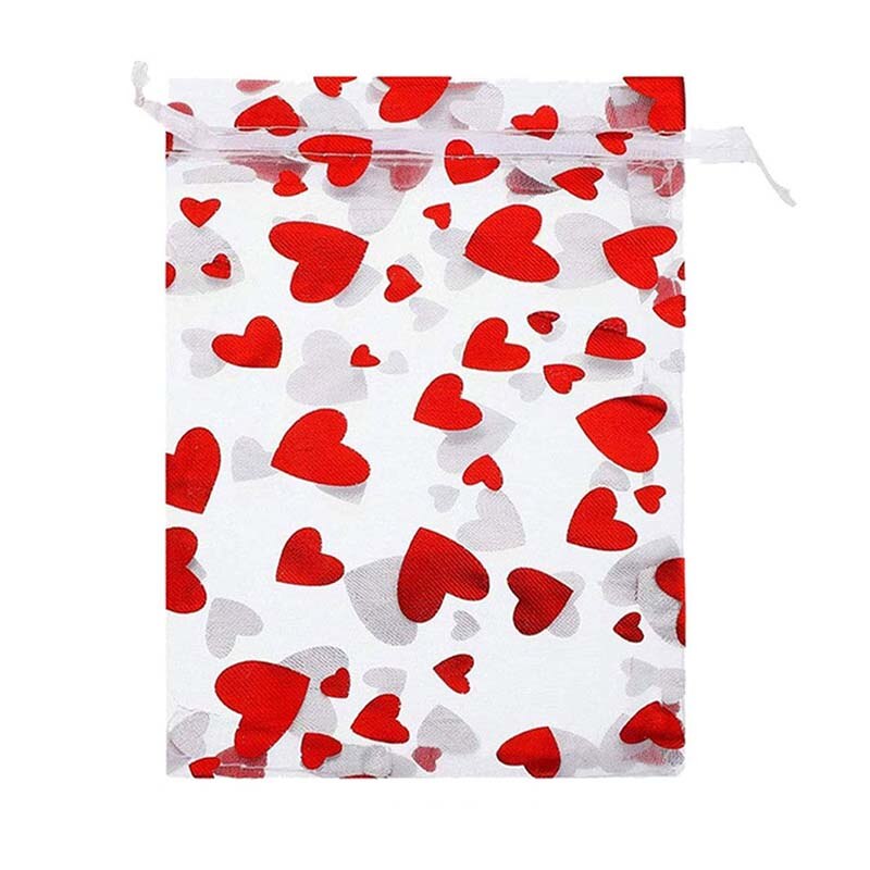 10Pcs Organza Candy Bags Drawable Chocolate Bag For Wedding Party Goodie Packing Favors Pouch Valentines Day Party Storage