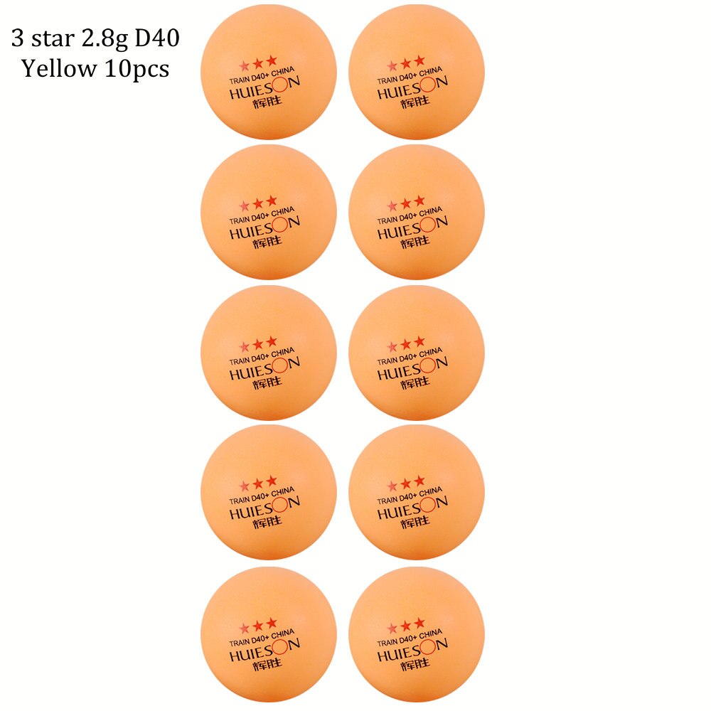 Huieson 10pcs Material Table Tennis Ball 40+mm Diameter 2.8g 3 Star ABS Plastic Ping Pong Balls for Table Tennis Training: Yellow 10