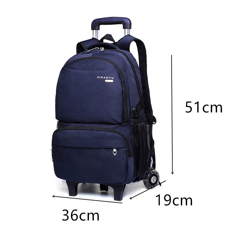 Mochilas escolares para meninos, bolsa de viagem para crianças com 2 rodas