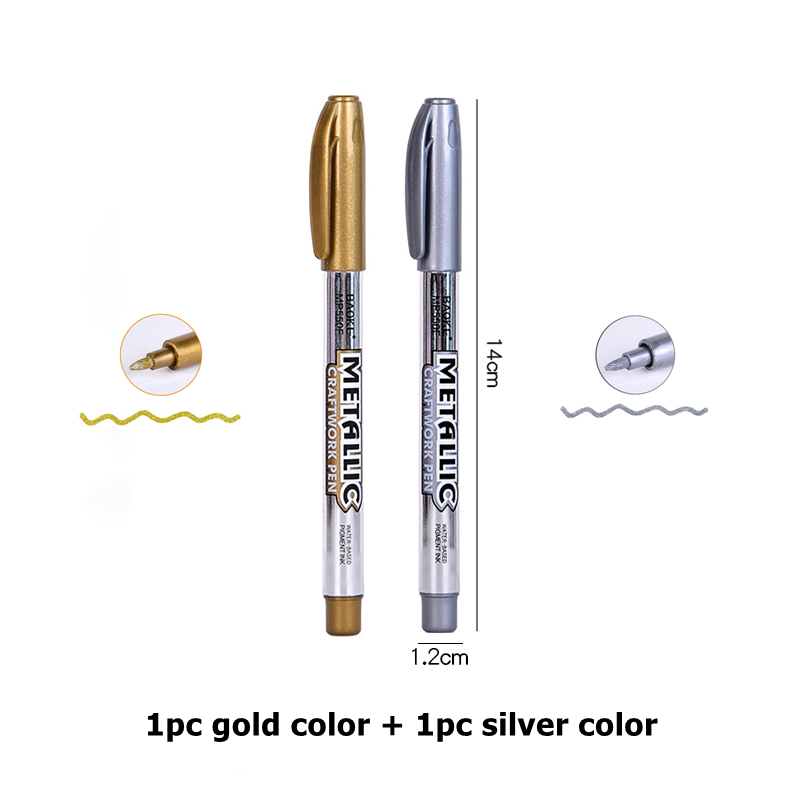 Rotulador metálico resistente al agua, acrílico permanente, Color dorado y plateado, suministros para la vuelta a la escuela, marcador resaltador, pintura DIY: Rojo