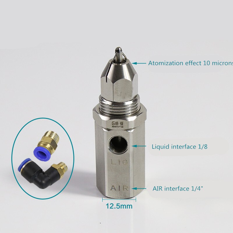 20 micron ultrasonic spray disinfection nozzle. Stainless steel nozzle for dust and dust suppression. For the disinfection syste