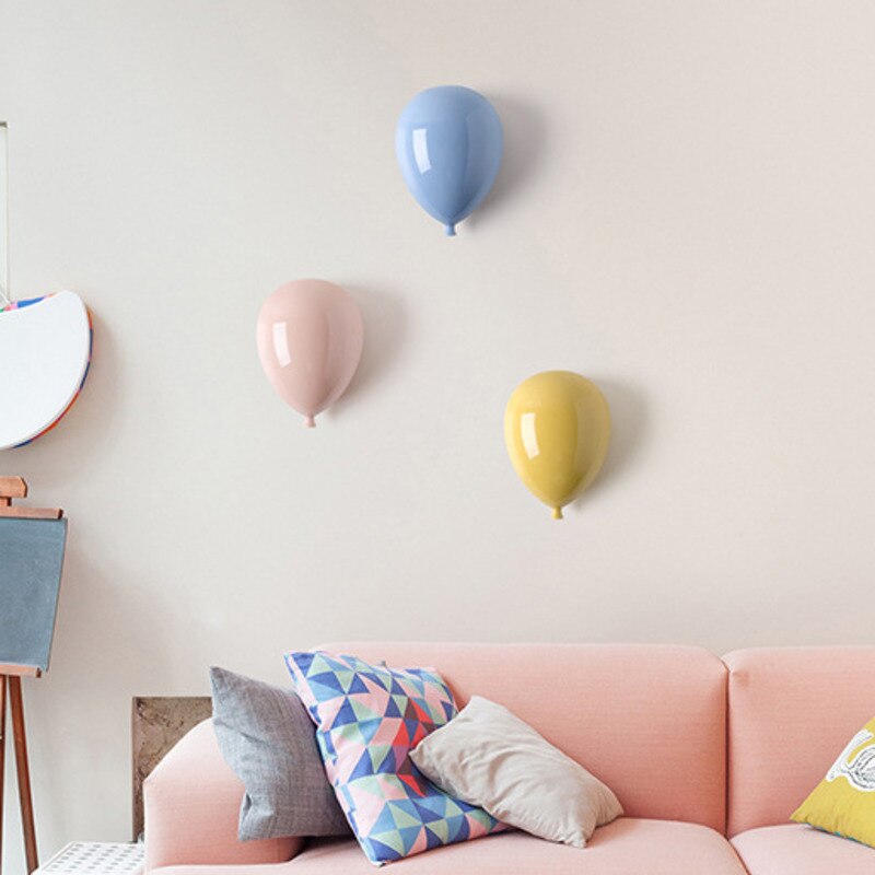 Ballon en céramique, décoration murale suspendue, sculpture artistique pour chambre d&#39;enfants, décoration pour la maison
