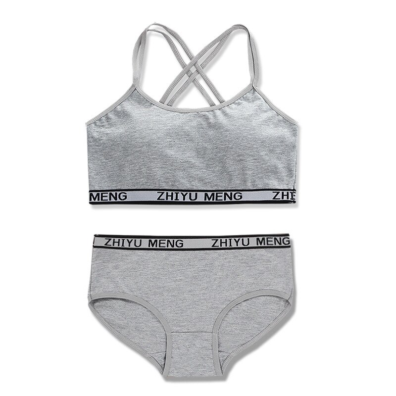 Young Girls Underwear Set Teenage Clothes Sport Training Bra Girls Bra and Panties Sets 8-16Y Sport Bra Set