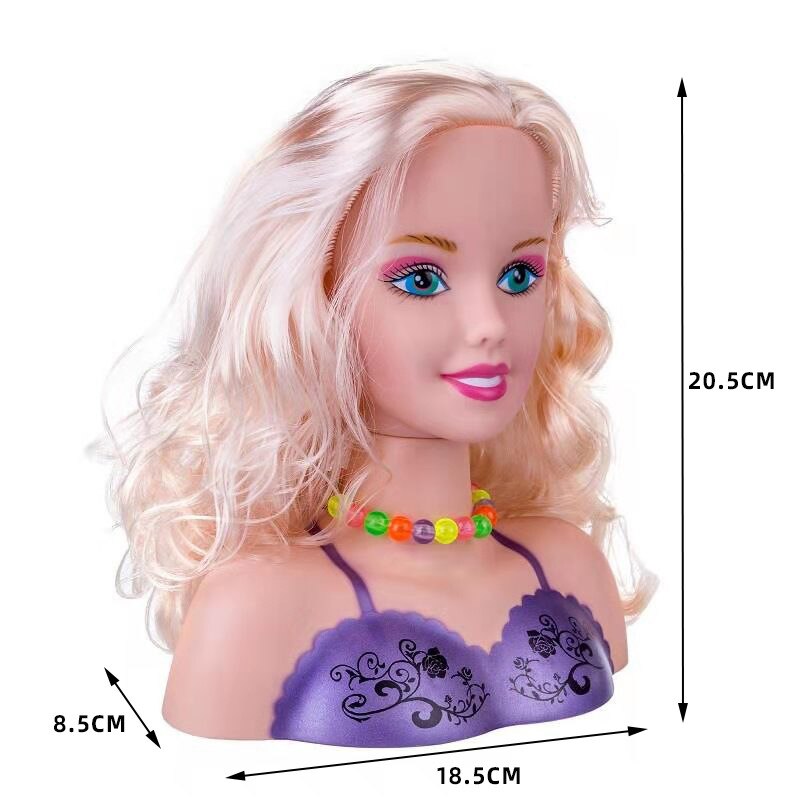 Busto de muñeca para niños, juguete de peluquería, modelo de simulación trenzado, maquillaje de peluquería, casa de juegos para niña, juguetes para niños